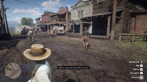 Could contain: sky, outdoor, building, clothing, sun hat, ground, cloud, cowboy hat, screenshot, person, hat, cowboy